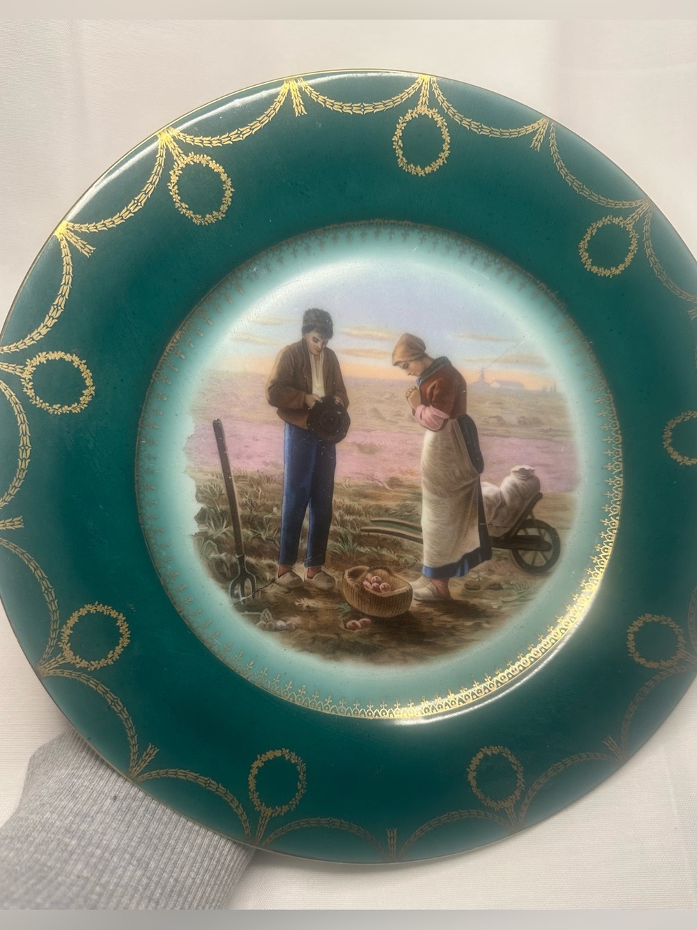 Vintage Hand-Painted Porcelain Collectors Plate, “The Angelus”